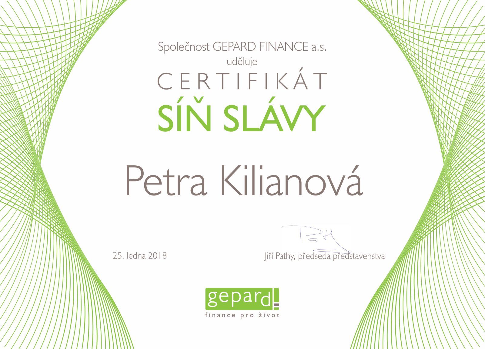 certifikát