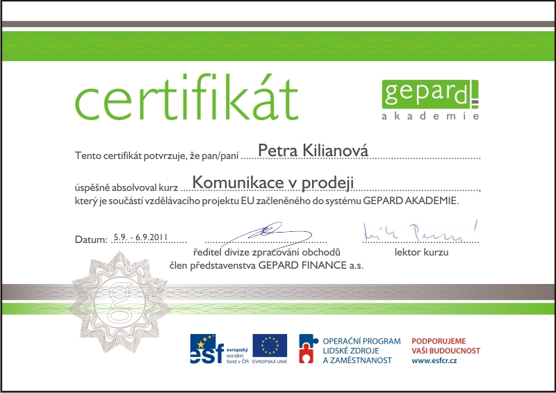 certifikát