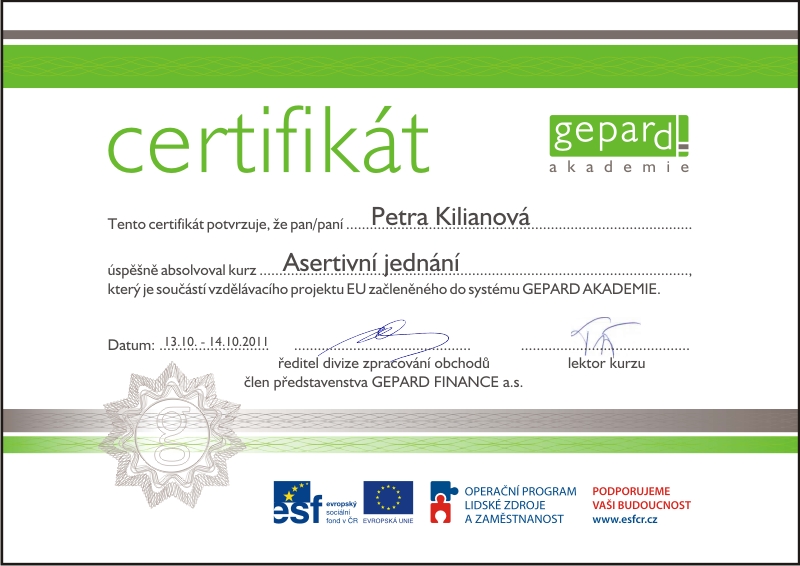 certifikát